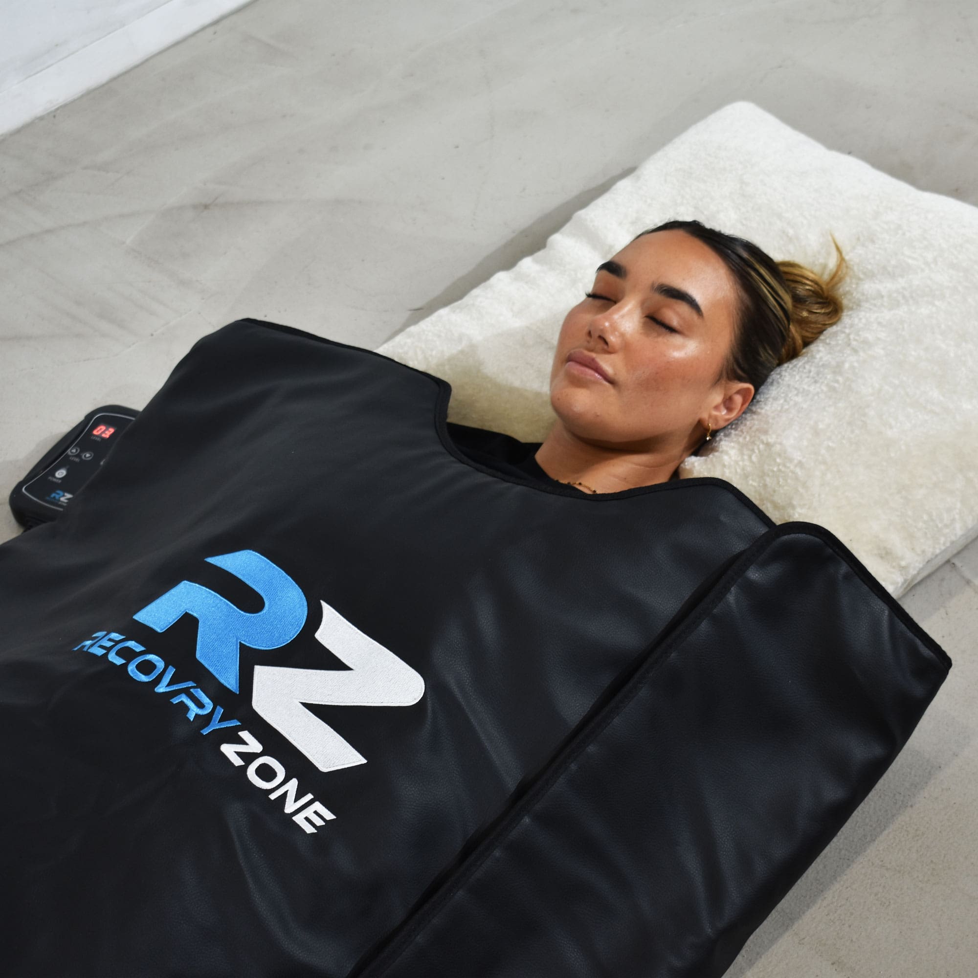 Person lying on a pillow